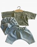 Collection-Minikane-poupee-gordis-nouveautes-automne-hiver-2021-ensemble-lili-lin-coton-vert-amande-olive